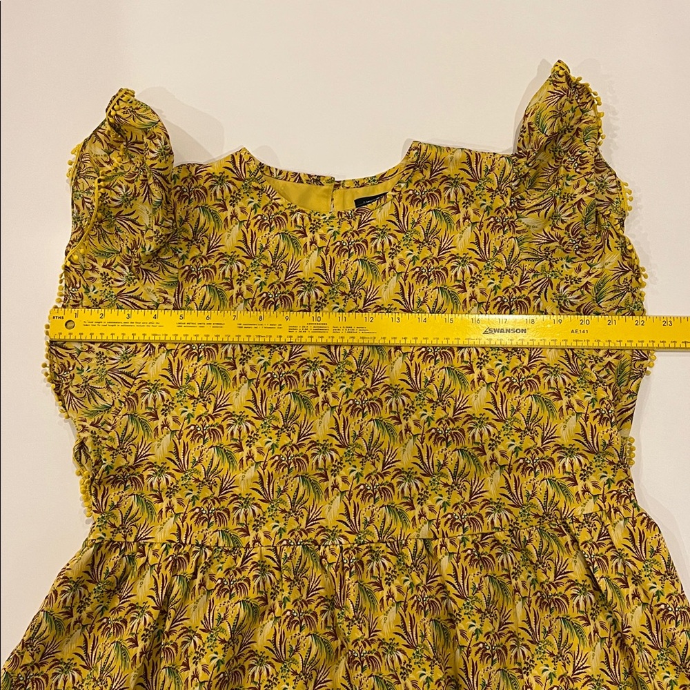 Ann Taylor Palm Tree Ruffle Sleeve Flare Dress SIZE large - Picture 9 of 9